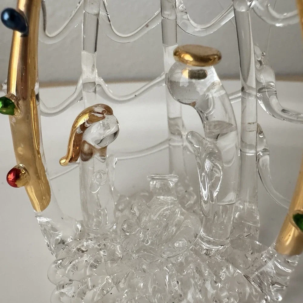 Vtg Spun Blown Glass Christmas Ornament Nativity Mary‎ Joseph Jesus Icicle Lot